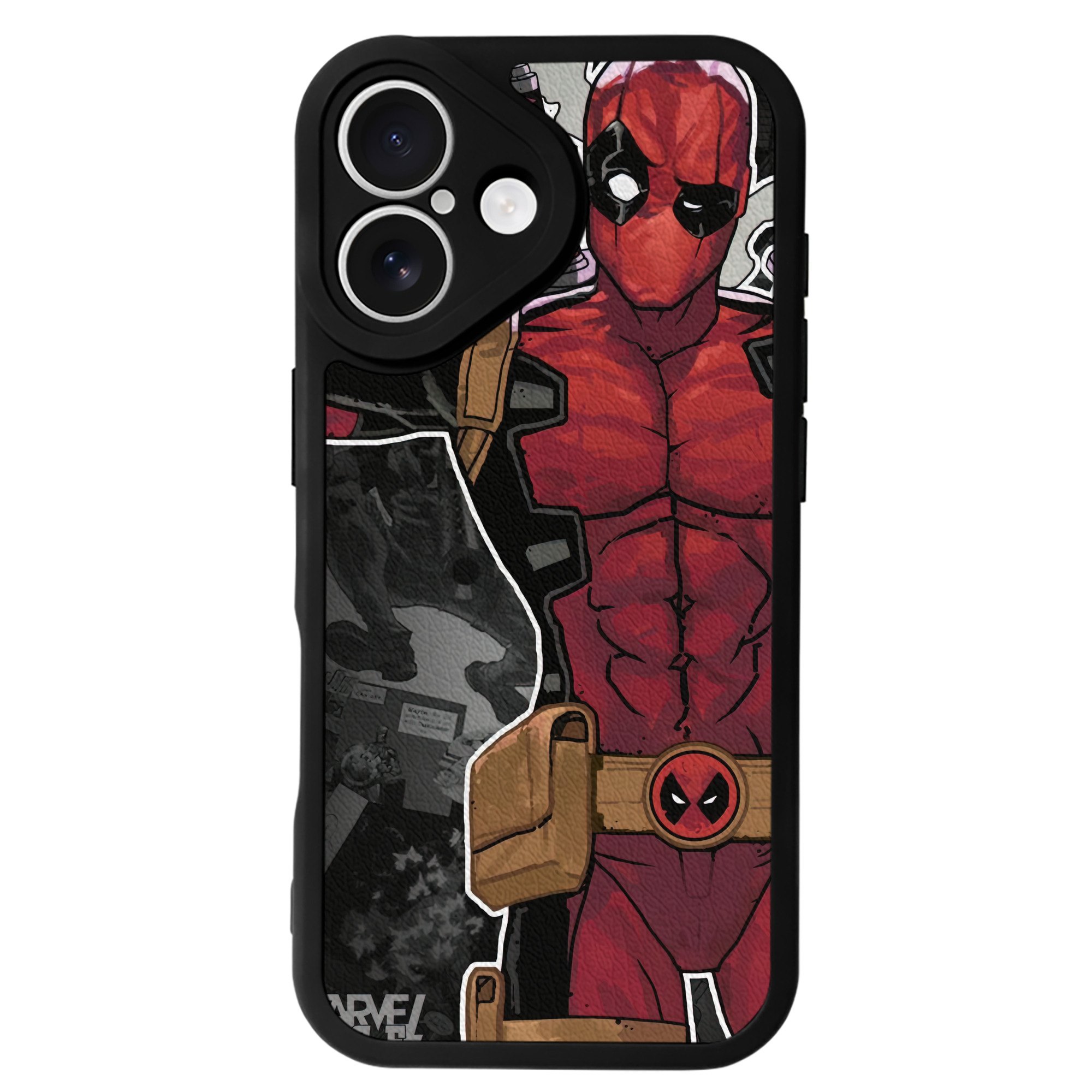 （画像用） Deadpool デッドプール 【iPhone 16シリーズ対応】シリコンスマホケース（レザー調） 材質：シリコン